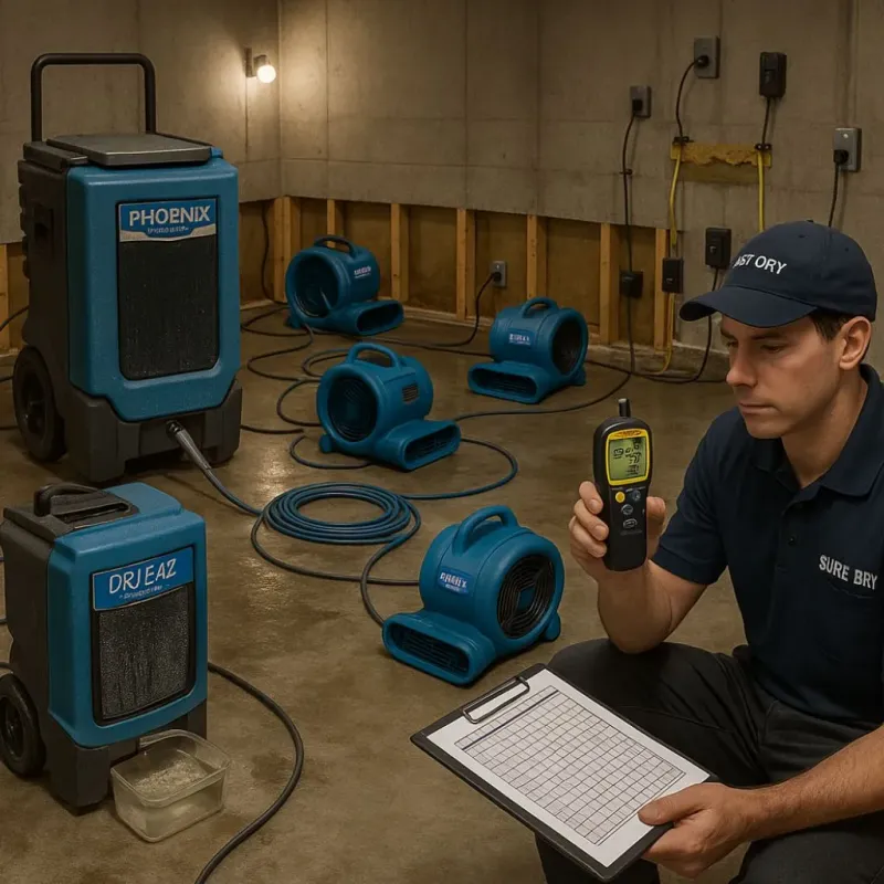 Structural Drying and Dehumidification process in Hidden Valley Lake, CA